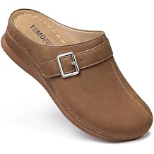 TEMOFON Clogs for Women Slip on Mules Walking Comfortable, Non Slip, Closed Toe Sandals, Casual Summer Shoes Black Navy Brown Size 5-11