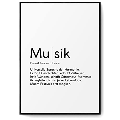 BLCKART Poster de définition imprimé des deux côtés - Impressions de mots - Typographie - Décoration murale - Sans cadre (A4 - 21 x 29,7 cm - Sans cadre - Poster de définition - Musique) Cover