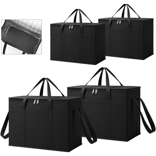 Fiwochic 4 Pack Insulated Food Delivery Bags for Hot and