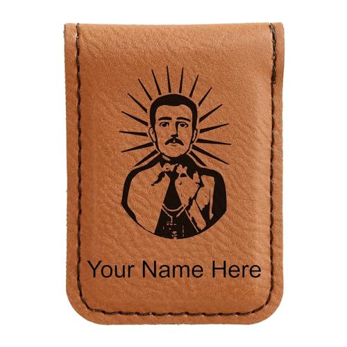 LaserGram Slim Magnetic Money Clip, Malverde, Personalized Engraving Included (Dark Brown)