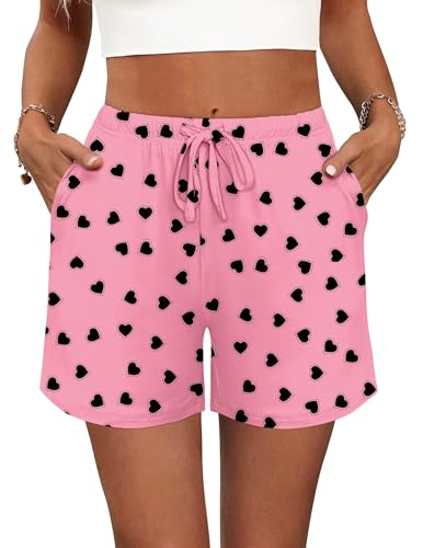 Image of Ekouaer Pajama Shorts for Women Soft Comfy Lounge Shorts Drawstring Pj Shorts Short Pajama Bottoms with Pockets S-XXL
