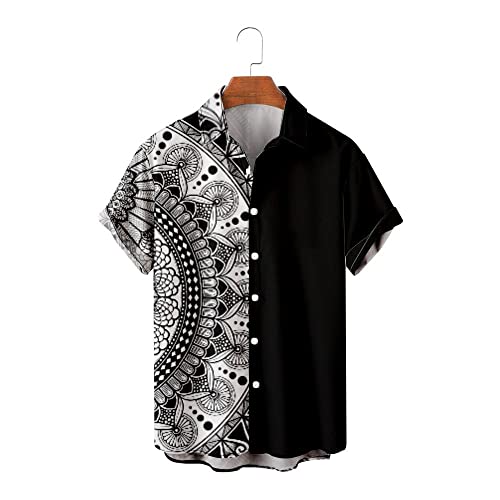 Chemise de plage légère anti-transpiration motif Mandala pour hommes