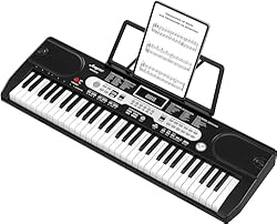 【61-Key Portable Keyboard for Beginners】61 full-size keys with a lightweight, compact design make it easy for children to play and carry anywhere. Perfect for music learning, early piano practice, or on-the-go fun. 【Multi-Sound & Rhythm Options】Inclu...