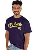 Blue 84 Men's LSU Tigers T-Shirt Cursive Team Color, Team Color, Large
