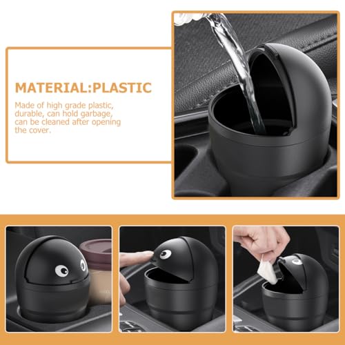 Bote de basura para coche y camión organizador multifuncional negro con tapa antidesbordante 6
