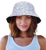 ✨【Material】Made of sequins and polyester lining, lightweight, skin-friendly, durable, comfortable and the wind and anti UV. ✨【Trendy】Unique bling sequin bucket hat, makes you more attractive and charming among the crowd. A fashionable accessory to ad...