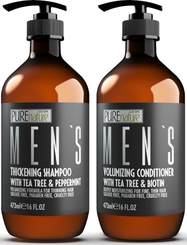 Mens Shampoo and Conditioner Set - Sulfate Free Strengthenin