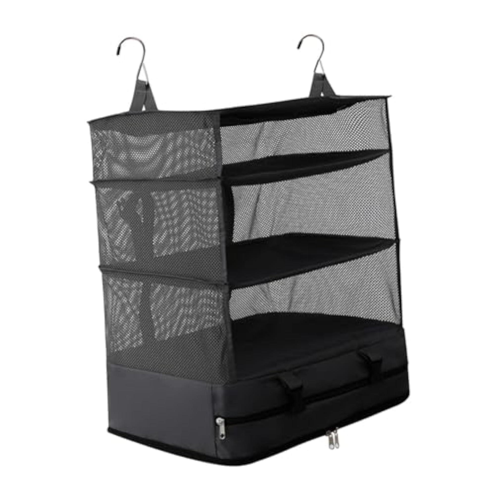 Foldable 3-Tier Hanging Organizer for Closet, Black