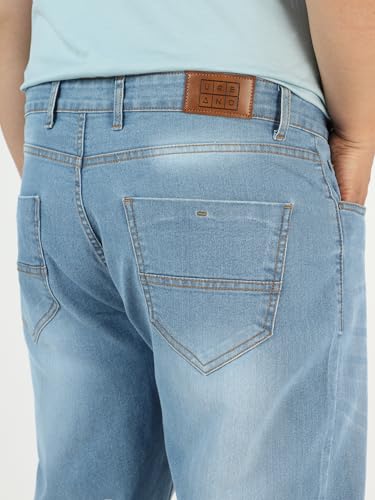 Image of Urbano Plus Men Mid Rise Regular Fit Washed Jeans Stretchable