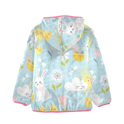 OTVEE Easter Bunny Chicks Kids Hoodie Jacket Fall Spring Full Zip Warm Outwear Coat2