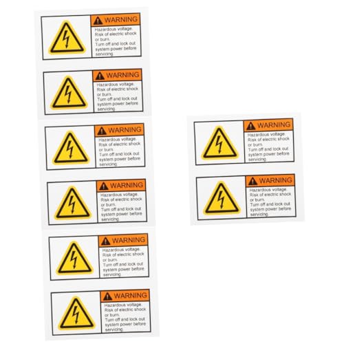 PartyKindom 4 Juegos Etiqueta De Identificación De Voltaje Extintor Equipo Fem Etiquetas De Advertencia De Choques Eléctricos Letrero De Seguridad Señal De Peligro Para Precaución 2 Piezas * 4