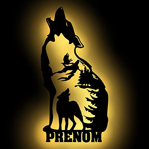 Veilleuse loup personnalisée pour illuminer la chambre de bébé