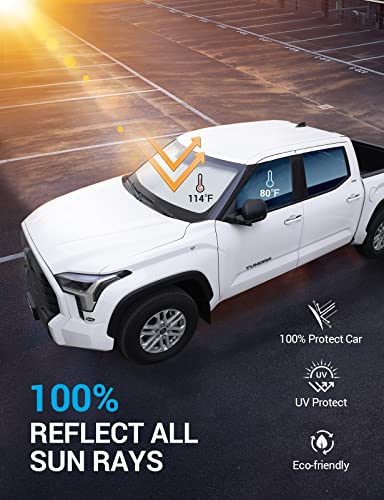 Proadsy Front Windshield Sun Shade Foldable Sunshade Protector Custom Fit Tundra 2023 2022 Limited Sr5 Platinum Trd Pro Pickup Accessories 2023 Upgrade #TOP4