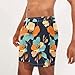 Men's Hawaiian Beach Shorts Fashion Tropical Print Casual Loose Drawstring Elastic Waist Workout Athletic Shorts