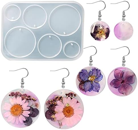 Jewelry Resin Casting Mold Fashion Pattern Necklace Pendant Earring Crystal Epoxy Kit Handmade Craft Silicone Necklace Pendant Molds for Resin Casting image 5