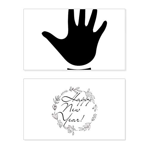 Tarjeta de Año Nuevo Five Gesture Silhouette para enviar bendiciones y amor en fiestas