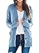 Kenhansion Women's Long Sweater Cardigan Sweater Long Sleeve Button Down Open Front Cable Knit Sweaters Fall Loose Outerwear (Mint Blue,Large)