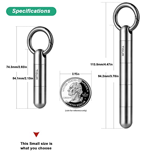 Image of TISUR Titanium Portable Pill Case - Waterproof Pill Fob for Travel, Purse, Pocket - Small Pill Organizer - 1 Count