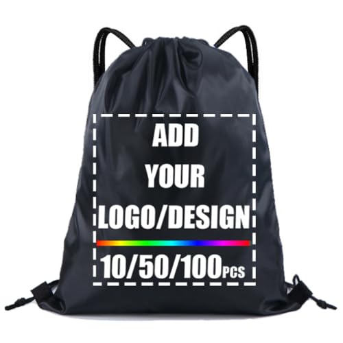 Sac à dos à cordon personnalisé avec logo pour club de sport noir