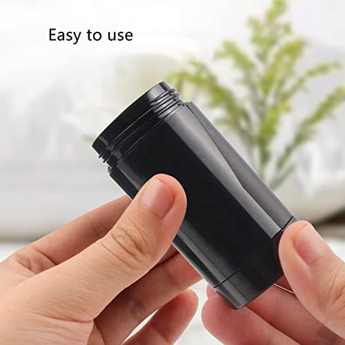 10 Pcs 30ml Empty Deodorant Containers Twist Up Filling Stick Plastic Deodorant Container Refillable Deodorant Bottles Round Lip Balm Tubes for Homemade DIY Lipstick Crayon Chapstick(Black)3