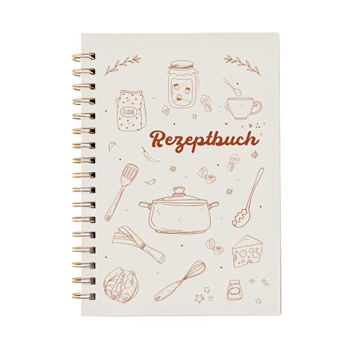 Hyggartn Rezeptbuch zum Selberschreiben - Kochbuch Selbst Schreiben, Lieblingsrezepte DIN A5, 60 Seiten Leeres Rezeptbuch – Ideal zum Verschenken an Kochliebhaber, Küchengeschenke (Khaki)