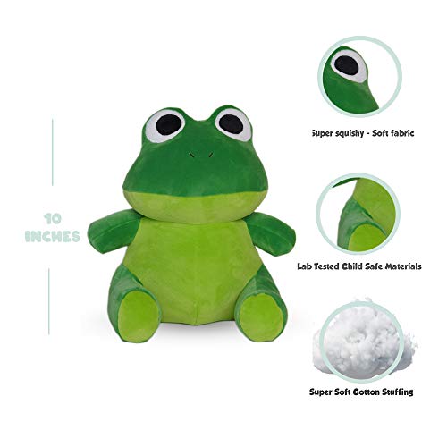 Avocatt Green Frog Plush Toy - 10 Inches Stuffed Animal Plushie - Hug And Cuddle With Squishy Soft Fabric And Stuffing - Cute Toy Gift For Boys And Girls #TOP1