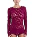 hanky panky Signature Lace Unlined Long Sleeve Top (128L),Small,Sugar Plum - Sugar Plum,Small