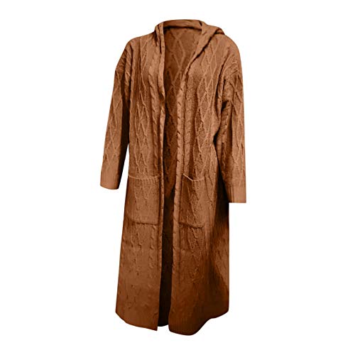 SHAOBGE Sweater Formal Coat Solid Solid Sweater Winter Long Knitted Pocket Loose Women Light Sweaters for Women Open2