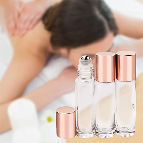 10ml(1/3oz) Glass Roller Bottles 20 Packs Glass Essential Oil Roll On Bottles for Perfume Aromatherapy with Stainless Steel Roller Balls4