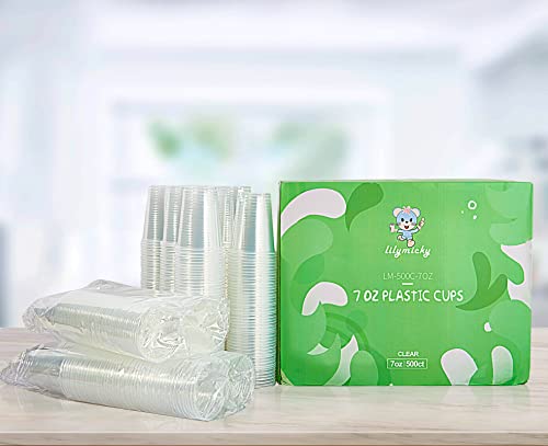 Lilymicky 500 Pack 7 oz Clear Plastic Cups, Disposable Drinking Cups, Plastic Party Cups for Birthday Parties, Picnics, Ceremonies, and Any Events - Thumbnail 6