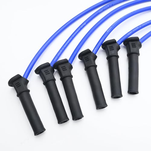 Saihisday 6Pcs ST-6265 8.0mm Spark Plug Blue Wire Set Ignition Spark Plug Wires Replacement for Ford Explorer 2005-2010 Compatible with Mountaineer 4.0L V6(Blue) - Image 5