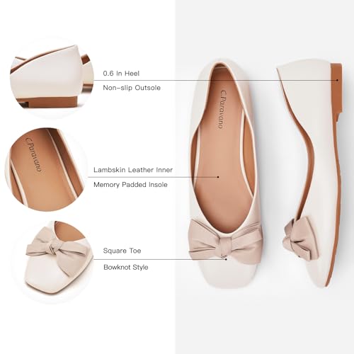 Image of C.Paravano Flats for Women | Ballet Flats | Square Toe | Dressy Casual Shoe