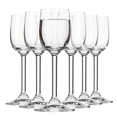 Krosno Bicchieri per liquori e tinture | Set da 6 | 70 ml | Collezione GEMA | Per casa, ristorante e feste | Lavabili in lavastoviglie | Cristallo senza piombo