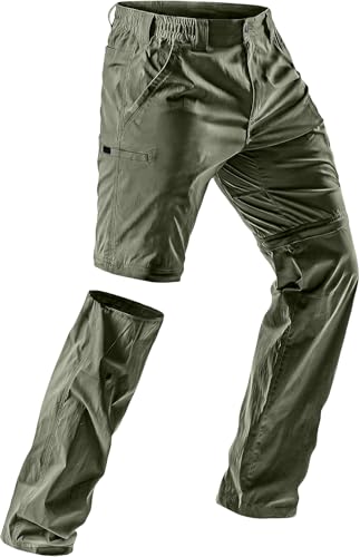 Image of CQR Men's Convertible Cargo Tactical Pants, Water Resistant Outdoor Hiking Pants, Zip Off Lightweight Stretch Work Pants