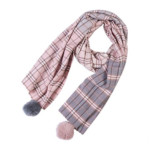 Écharpe en cachemire et laine à carreaux gris d'automne hiver chic
