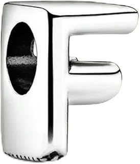 BSGUZ Dije de plata 925 con 26 letras del alfabeto de la A a la Z, cuentas finas compatibles con pulseras originales de plata, joyería fina para mujer - PYC0596-F