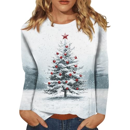 SCBFDI Weihnachts Geschenke für Frauen Weihnachtsshirt Damen V...