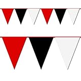 Hughes Manufacturing 100' Red, Black & White Pennant Flag