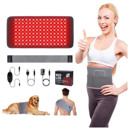 pinfriy Cinturón de terapia con lámpara roja de 120 LED, temporizador de 7 niveles, 5 niveles de intensidad de luz y vibración, modo de pulso de 10 Hz, para el dolor de espalda, hombros, cintura