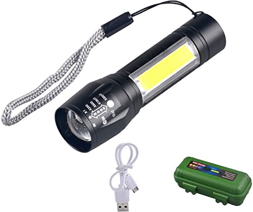 VENEKETY 3W Super Bright XPE COB LED Zoom Aluminium Mini Flashlight Waterproof USB Rechargeable Powerful Torch Torch (Black : Rechargeable) (B0B8N8R25Y) Amazon Price History, Amazon Price Tracker