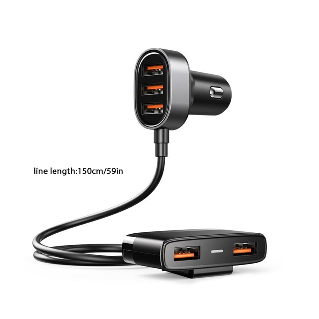 Juego de 5 cargadores de coche USB de 5 puertos universales para dispositivos electrónicos, multipuerto, adaptador de carga rápida, extensión para RV, camión, SUV, viajes