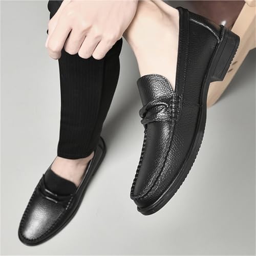 Men Leather Oxford Dress Shoes Slip On Business Formal Office Loafers Non Slip Comfortable Flats2
