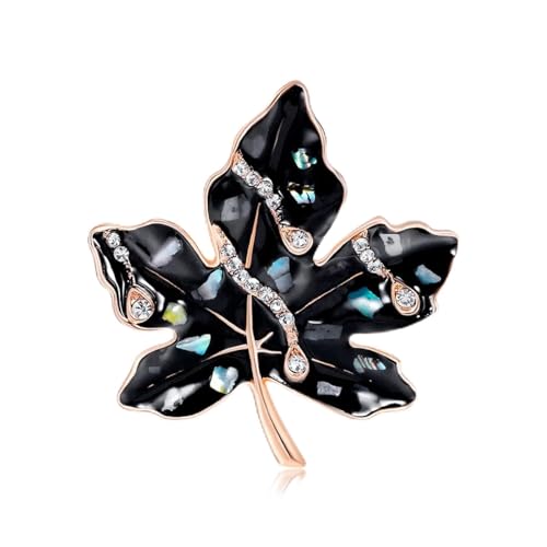 TAMSNDL Broche Broche de abulón Natural, Concha, Perro, Mariposa, Cebra, búho, Pluma de pájaro, Flor y Hoja.(Black Maple)