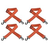 PATIKIL 100cmx3.8cm Ski Boot Carrier Strap, 4 Pack Snowboard Boots Adjustable Carrying Strap for Ski Boots, Roller Skates, Carrying Boards, Yoga Mats, Dark Orange