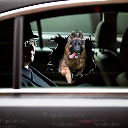 Image of Cute Dog Stickers for Car Window Decals Waterproof Funny Sticker (German Shepherd Car Decal)