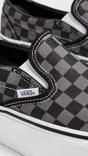 Vans Unisex Classic Slip On Stackform Sneakers, Checkerboard Black/Pewter, 8 US Women/6.5 US Men