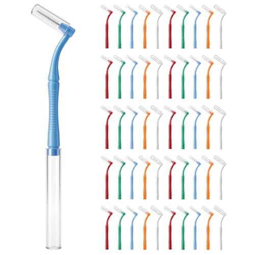Image of RAZOKO 50 Count L-Shaped Interdental Brushes for Braces