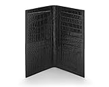vintage leather jacket mens uk Luxurious suede lining SageBrown Black Croc Classic Tall Leather Wallet With 8 CC