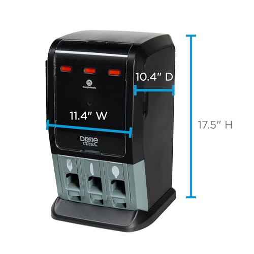 DIXIE ULTRA® SMARTSTOCK® MINI TRI-TOWER CUTLERY DISPENSER BY GP PRO (GEORGIA-PACIFIC), SERIES-T, BLACK, DUSSTDSP3MINI by Dixie Ultra - Image 3