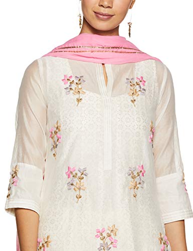 Image of BIBA Women Poly Cotton Flared Kurta Churidar Suit Set